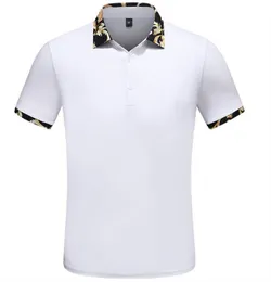 高級カジュアルメンズ Tシャツ通気性ポロウェアデザイナー半袖 Tシャツ綿 100% 高品質卸売黒と白サイズ M-3XL @06