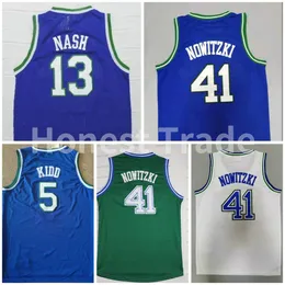 Retro 77 Luka Nowitzki 41 Dirk Doncic 13 Steve Jerseys 5 Jason Throwback Green White Basketball Jersey Uomo Abbigliamento da esterno