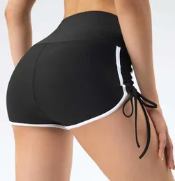Lu-046 Corded Peach Damen Yoga-Shorts String Fashion Casual Running Hotty Hot Pants Fitness Hohe Taille Sport Gym Kleidung Damen Unterwäsche