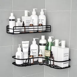 Bathroom Shelf Shower Wall Mount Shampoo Storage Holder With Suction Cup No Drilling Kitchen Accessories 220527