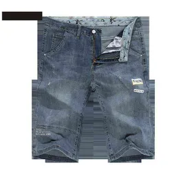 Kstun denim korta jeans 2021 män jeans byxor ljusblå stretch smal raka mode desinger bokstäver mens jeans varumärke shorts g0104