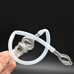 2PCS Glass Bong Hookah Accessories 18mmメスのガラス蒸気鞭アダプターExtreem Q Vタワー蒸気蒸剤ガラスエルボアダプター用ダブリグボン