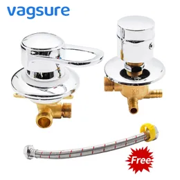 2345 Way Outlet 10cm Shower room Mixer Tap Brass Separate Intubattion Shower Hose for shower cabin faucet 201105