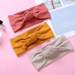 Hair Accessories 2022 Knotted Bow Turban Headband Ribbed Baby Headwraps Kids Girls AccessoriesHair