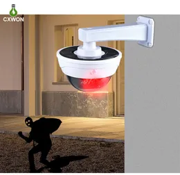 Fake Security Camera wall lamps Solar Battery Powered light IP65 Waterproof Outdoor Motion Activated Floodlights with remote control