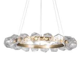 Hängslampor nordiskt minimalistiskt glas vardagsrum runt ljuskrona postmodern designer modell sovrum studie konst ljuskrona