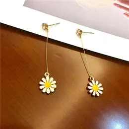 South Korean Daisy Flower Sweet Small Fresh Long Earrings For Women Earings Fashion Jewelry Luxury Dangle & Chandelier
