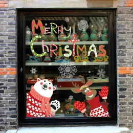 Decoraciones navideñas ventana de alce pegatinas pegatinas de pared festival festival atmósfera vestida suministros secoraciones