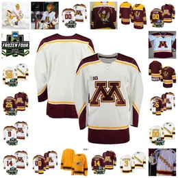 2022 NCAA 냉동 4 챔피언십 미네소타 황금 Gophers Hockey Jersey 사용자 정의 32 Adam Wilcox 26 블레이크 휠러 5 Dan Trebil 2 Brady Skjei 24 Nick Seeler Nate Schmidt