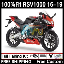 Carenagens de molde de injeção para Aprilia RSV4 RSV 1000 RSV-1000 RSV1000 R RR 16 17 18 19 Carroçaria 5DH.15 RSV1000RR 2016 2017 2018 2019 RSV1000R 16-19 OEM Corpo preto brilhante