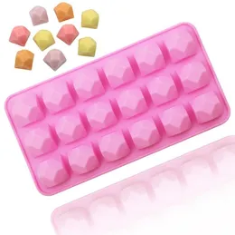 18 Cavity Diamond Silicone Mold for Candy Chocolate Cake Jelly and Pudding Non-Stick Ice Cube Mold Baking Tools SN6699