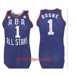 XFLSP NIKIVIP 1975 All-Star #1 Boone Basketball Jersey Blue Mens Stitched Custom Made Size S-5XL