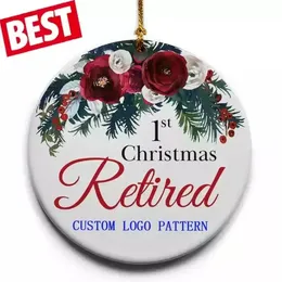 Sublimation Blank Ceramic Pendant Creative Christmas Ornaments Heat Transfer Printing DIY Ceramic Ornament C0812