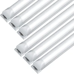 JESLED T8 LED Tube Lights Dural Row 90W Frosted Cover Cold White Integrated Tubes Light Garage Office Bulbs
