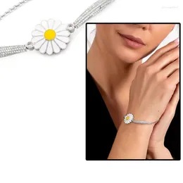 TesbihaneZirconDaisy Design 925 Sterling Silver Women Bracelet Linkチェーン