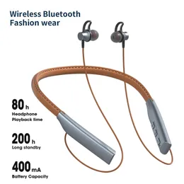 En Yeni Kablosuz Bluetooth V5.0 Kulaklık TF Kart Mp3 çalar TWS Boyun Bandı Kulaklığı Çalışan Spor Su Geçirmez Kulaklıklar Tüm Telefon İçin