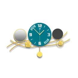 壁時計リビングルーム時計錬鉄製のテレビ背景装飾デジタルサイレントメカニズムダイニングホルロゲの装飾