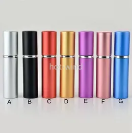 5ml Perfume Bottle Aluminium Anodized Compact Perfume Atomizer Fragrance Glass Scent-bottle Travel Refillable Makeup Spray Bottle EE