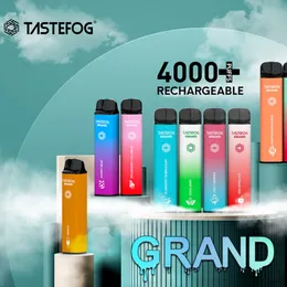 QK Tastefog ベイプ充電式 4000 パフプラス XXL 使い捨てベイプポッド電子タバコ 2022 本物の 4000 パフ卸売メッシュコイル付き