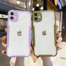Clear Acrylic Phone Cases Transparent Anti-Chock Back Cover Hard Protector för iPhone 13 13Pro Max 12 12Pro 11 11Pro X XS XR 7 7P 8 8Plus