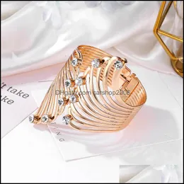 Charm Armbänder Hübsches Flügelarmband für Frauen Chic Schmuck Goldfarbe Wrap Modeaccessoires Legierung Manschette Armreif Carshop Carshop2006 Dhhn7