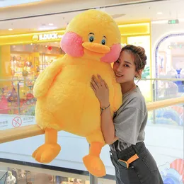 Cute Cartoon Ducks Plush Doll Giant Soft Sleeping Pillow Lovely Yellow Duck Toy Ugly Birthday Gift 39inch 100cm DY10070