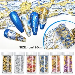 3D Sally Net Line Tape Sticker Laser s Mesh Manicure Decal Wraps Decorations Accessories Gold Silver Nail Foil 220630