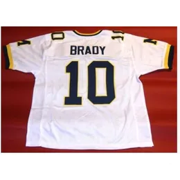 Mit Custom Men Youth women Vintage 10 TOM BRADY CUSTOM MICHIGAN WOLVERINES Football Jersey size s-4XL or custom any name or number jersey