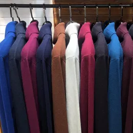 Hommes chandails 8 couleurs hiver pull à col roulé 2022 mode décontracté épais chaud haute qualité pull côtelé marque vêtements