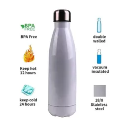 UPS DIY Blank Sublimation 17oz Cola Bottle Vacuum Flask Sports Water Bottle Stainless Steel Double Wall Thermos with Lid