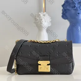 12A Upgrade Mirror Quality Luxury designers Black Embossed Womens Bag Marceau Handbags Envelope Purse Flap Bag Genuine Leather Canvas Shoulder Gold Chain Box Bags