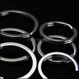 Key Rings Jewelry Diameter 20Mm 25Mm 28Mm 30Mm 32Mm 35Mm Stainless Steel Round Holder Keyring Fit Keychains Drop Del Dhohx