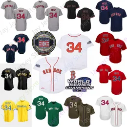 قمصان البيسبول ديفيد أورتيز جيرسي فينتيج 2004 WS White 2021 City Black Fashion Green Gray Navy Red Player Player