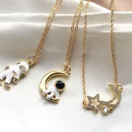 Anhänger Halsketten Mode Astronaut Hip Hop Trend Einfache Halskette Damen Paar Schlüsselbein NecklacePendant Godl22
