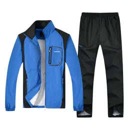 Mens Tracksuit Spring Autumn sätter långärmad Leisure Thin Track kostym Sportkläder för manliga kappor Stora L-5XL 220615