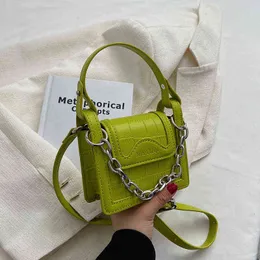 Borsa da sera piccola pietra modello Pu Crossbody 2022 estate alla moda borsa a catena da donna Totes spalla di lusso s manico corto 0623