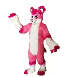 2022 Hallowee Pink Fox Husky Fursuitマスコット衣装トップクオリティ漫画アニメテーマキ​​ャラクターカーニバルアダルトユニセックスドレスクリスマス誕生日パーティー屋外衣装