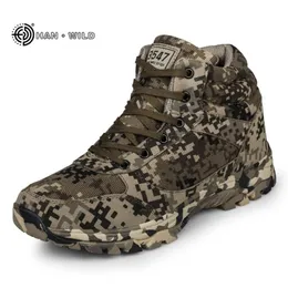 Stivali invernali da uomo Camouflage caldo lana cotone esercito combattimento tattico militare scarpe uomo caviglia stivali da neve all'aperto uomo 201204