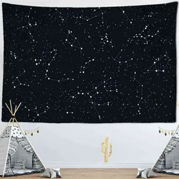 Czarny wszechświat gwiaździsty niebo gobelrz galaktyka psychodeliczna tapiz vhitrology astrologia okładka plażowa koc dekoracja domu J220804