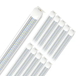 Stock Stock T8 LED Lights 8ft D W kształcie 90W 6000K diody LED Rurki Światło Transpare Cover Shop Garaż Oświetlenie biurowe