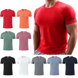 Męskie swobodne sportowe odzież Fitness Sports Gym Running Tshirt Outdoor Jogging Tops Cienka oddychająca elastyczność 220615