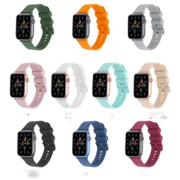 Silicone Iwatch -remmar för Smart Apple Watch Band Series 1 till 7 SE S7 Rand 38mm 40mm 41mm 45mm Universal Armband Designers Watchs Designer Wowen Bands Smartwatch USA