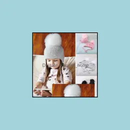 秋と冬の赤ん坊の帽子男性の女性の毛のボールニット真珠の締め付け耳帽の素敵な暖かい親子潮eae205ドロップデリバリー2021キャップ