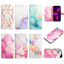 Leather Wallet Cases for Samsung M53 5G MOTO G G52 Redmi 10A note 11 pro Pixel 6A xiaomi 12 pro Marble Card Holder Phone Cover