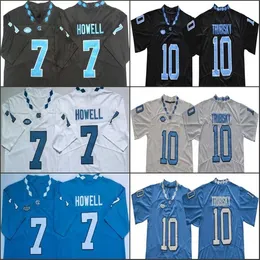 XFLSP 노스 캐롤라이나 샘 Howell 축구 스티치 저지 Ncaa 150th Mens Blue White Black Jerseys