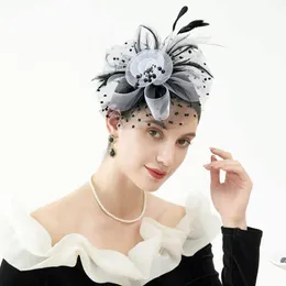 Basker fascinatorer hatt kvinnor fj￤der blommig h￥r fascinator pannband tillbeh￶r fedoras cocktail te party headwewar f￶r girlsberets basker