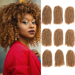 8 -calowy Marley Marlybob szydełkowanie włosy Pasja Pasja Syntetyczne Jerry Curl Hair Extensions 3pack/Set for Women LS05