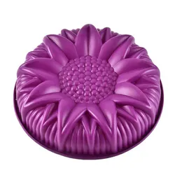10 Inch Round Sunflower Silicone Birthday Cake Baking Pans Handmade Bread Loaf Pizza Toast Tray Molds 220721