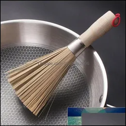 Cleaning Brushes Household Tools Housekee Organization Home Garden Traditional Natural Bamboo Wok Pan Pot Brush Dish Bowl Washing Kitchen