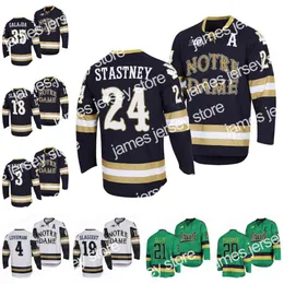 James Notre Dame Fighting Irish 2022 NCAA Regional Finals Navy Hockey Jersey Landon Slaggert Matt Galajda Jesse Lansdell Max Ellis Leivermann